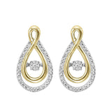 Gold & Sterling Silver Diamond Rhythm of Love Earrings