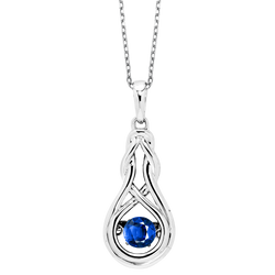 Rhythm of Love Sterling Silver Round Gemstone Pendant in your choice of Gemstone