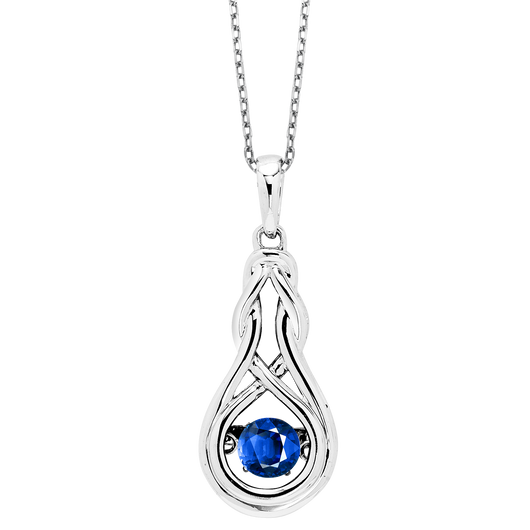 Rhythm of Love Sterling Silver Round Gemstone Pendant in your choice of Gemstone