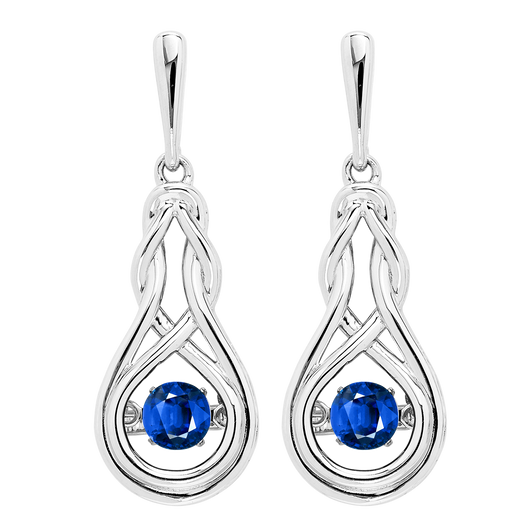 Sterling Silver Lab-Created Dangle Rhythm of Love Earrings