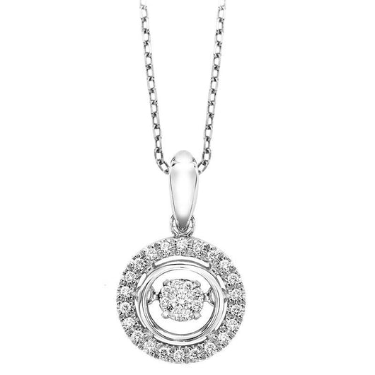 Sterling Silver Diamond Rhythm of Love Pendant  1/10ctw