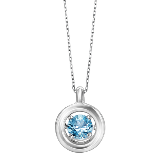 Rhythm of Love Genuine Round Gemstone Pendant in your choice of Gemstone