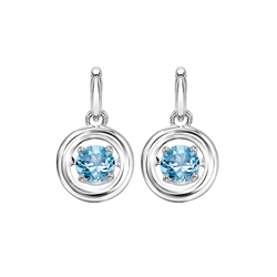 Rhythm of Love round Dangle Genuine Gemstone Earrings in your choice of Gemstone