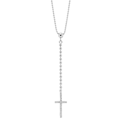 Diamond Cross Pendant set in Sterling Silver