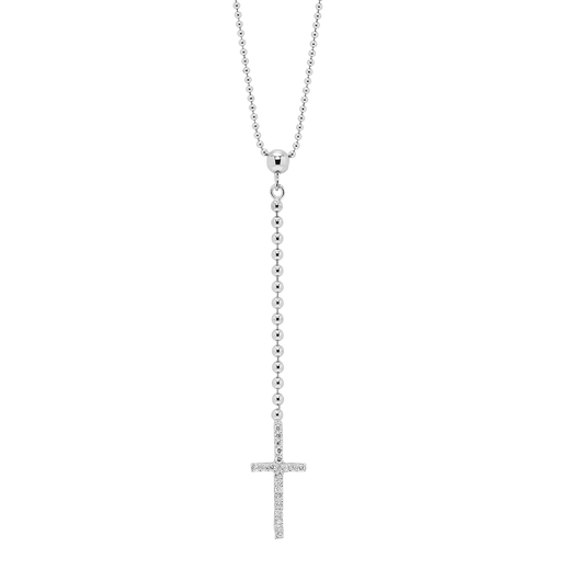 Diamond Cross Pendant set in Sterling Silver