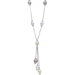 Sterling Silver Necklace with multi-colored Fresh Water Pearls