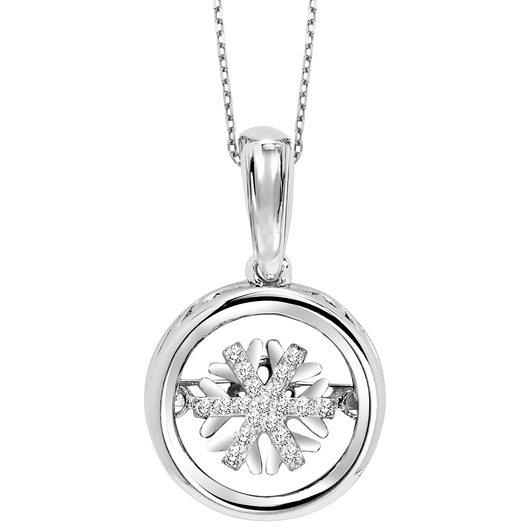 Gold Diamond Rhythm of Love Snowflake Pendant - ROL1239