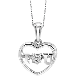 Gold & Diamond Rhythm of Love I Love You Pendant - ROL1240
