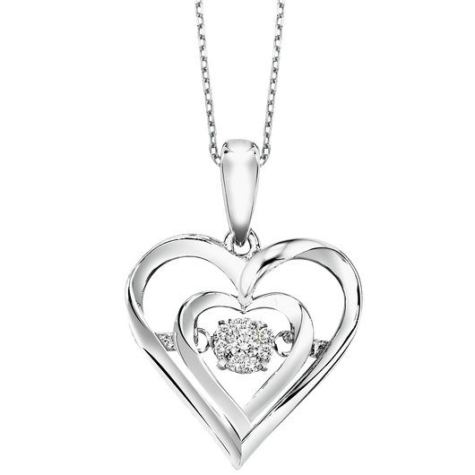 Sterling Silver Diamond Rhythm of Love Pendant - ROL1045
