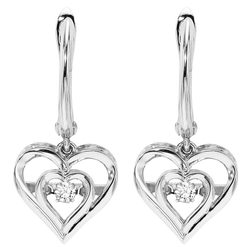 Sterling Silver Diamond Rhythm of Love Earrings - ROL2045