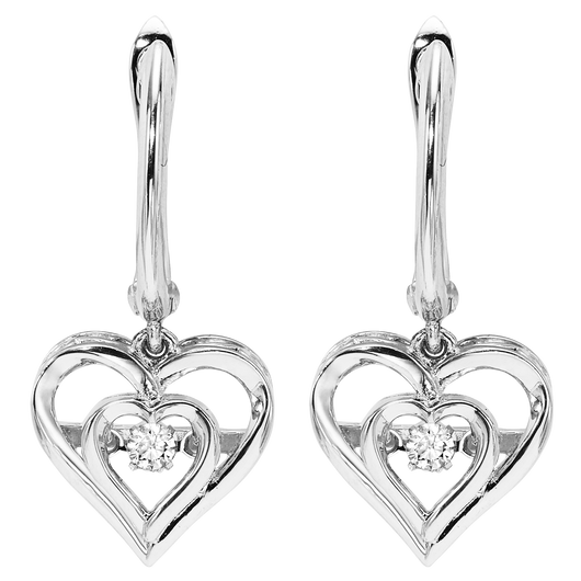 Sterling Silver Diamond Rhythm of Love Earrings - ROL2045