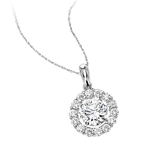 14K Diamond Rhythm of Love Halo Pendant