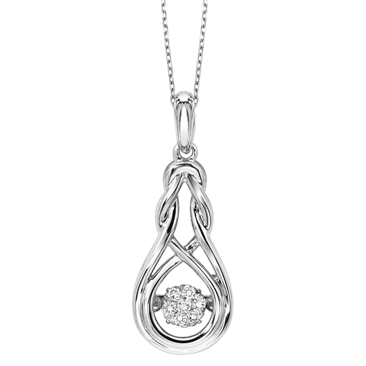 Silver Diamond Rhythm of Love Pendant