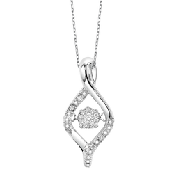 Sterling Silver Diamond  Rhythm of Love Pendant