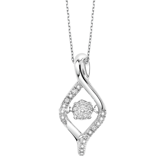 Sterling Silver Diamond  Rhythm of Love Pendant