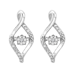 Sterling Silver Diamond Rhythm of Love Earrings