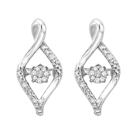 Sterling Silver Diamond Rhythm of Love Earrings
