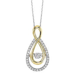 Gold & Silver Diamond Rhythm of Love Pendant