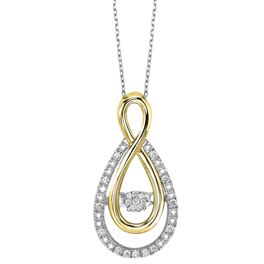 Gold & Silver Diamond Rhythm of Love Pendant