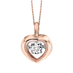 Rose Gold Heart Diamond Rhythm of Love Pendant