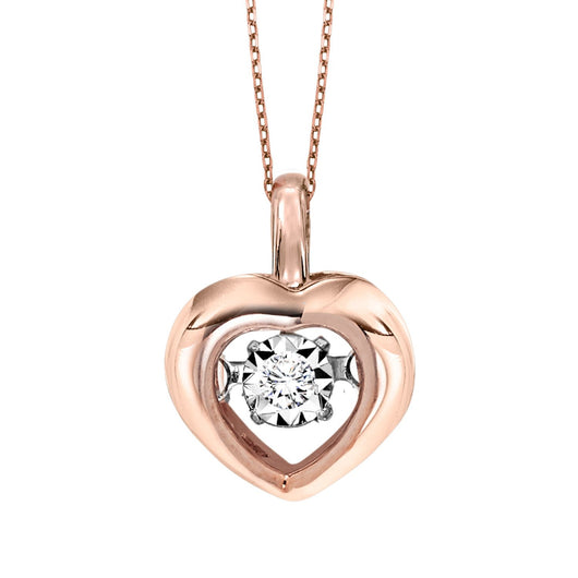 Rose Gold Heart Diamond Rhythm of Love Pendant
