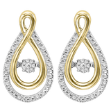 Gold & Sterling Silver Diamond Rhythm of Love Earrings