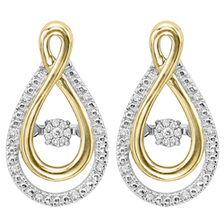 Gold & Sterling Silver Diamond Rhythm of Love Earrings