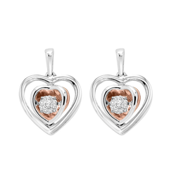 Gold & Silver Diamond Rhythm of Love Earrings 1/7 ctw