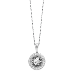 14K Diamond Rhythm of Love Pendant 1/7 ctw