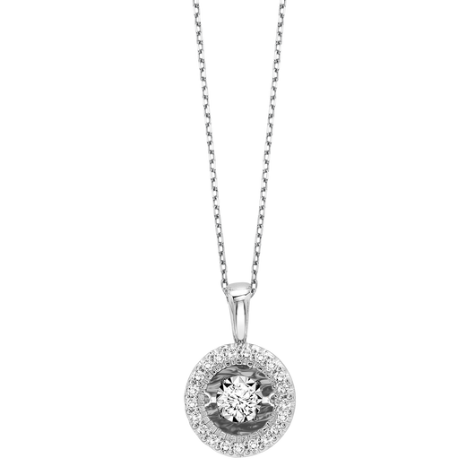 14K Diamond Rhythm of Love Pendant 1/7 ctw