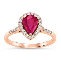 14KP Ruby and Diamond Ring