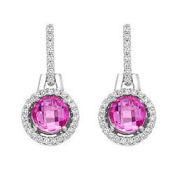Silver Round Rose de France Earrings