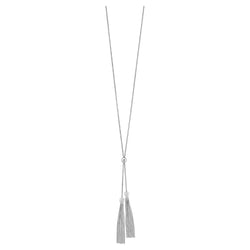 Silver Y-Necklace with Tassels