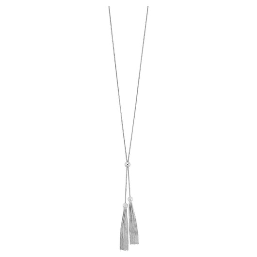 Silver Y-Necklace with Tassels