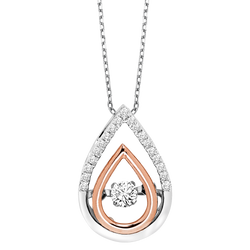 14K Diamond Rhythm of Love Pendant 1/7 ctw