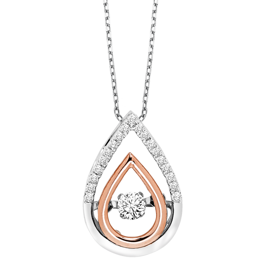 14K Diamond Rhythm of Love Pendant 1/7 ctw