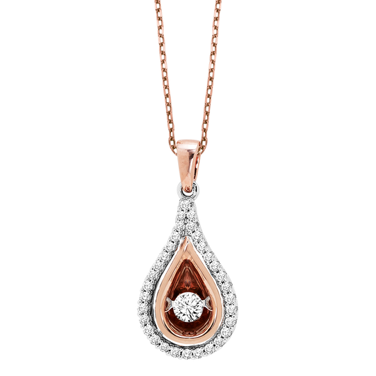 14K Diamond Rhythm of Love Pendant 1/4 ctw