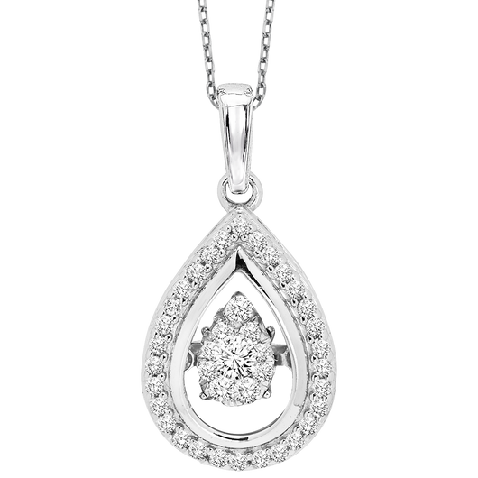 14K Diamond Rhythm of Love Pendant 1/4 ctw