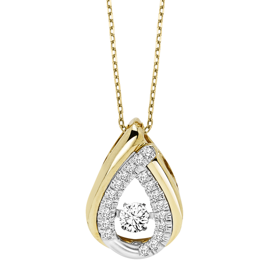 14K Diamond Rhythm of Love Pendant 1/5 ctw
