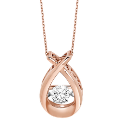 14K Diamond Rhythm of Love Pendant 1/4 ctw