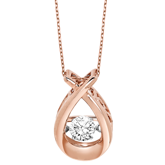 14K Diamond Rhythm of Love Pendant 1/4 ctw