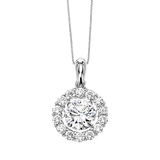 14K Diamond Rhythm of Love Halo Pendant