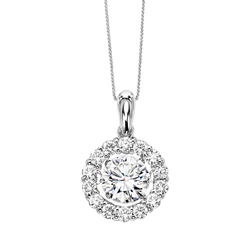 14K Diamond Rhythm of Love Halo Pendant