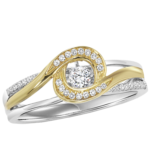 14K Diamond Rhythm of Love Ring 1/5 ctw