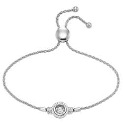 14K Diamond Rhythm of Love Bolo WG Bracelet 1/4 ctw