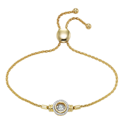 14K Diamond Rhythm of Love Bolo YG Bracelet 1/4 ctw