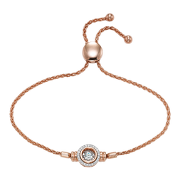 14K Diamond Rhythm of Love Bolo ROSE Bracelet 1/4 ctw