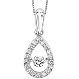 Christmas 10K Yellow Gold Diamond Rhythm of Love Pendant 1/5 ctw