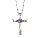 Sterling Silver Cross Pendant in your choice of Gemstone