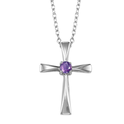 Sterling Silver Cross Pendant in your choice of Gemstone